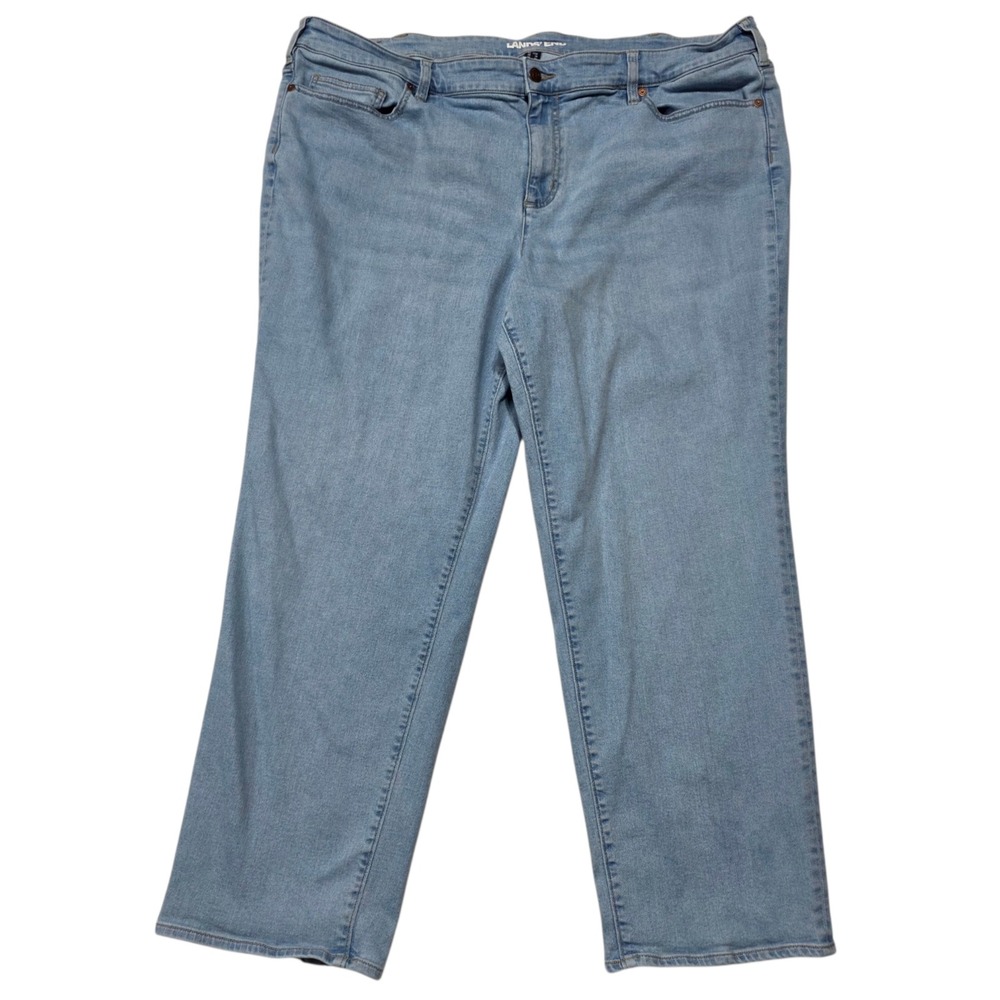 Lands' End Jeans Women 24W Blue Straight Leg Stretch Denim Casual Classic